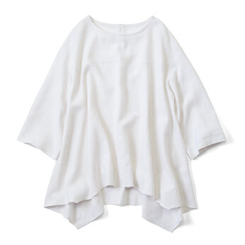 Live in  comfort | はまじ ヘムライン 麻 混 トップス オフホワイト 白