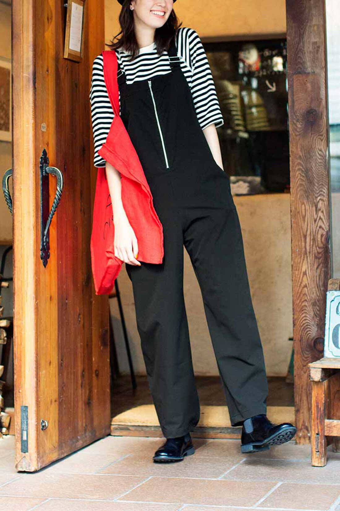Live in  comfort|リブ イン コンフォート 何かと使える やわらかワッフルボーダートップス〈太ボーダー〉|これは参考画像です。お届けするタイプとは異なります。