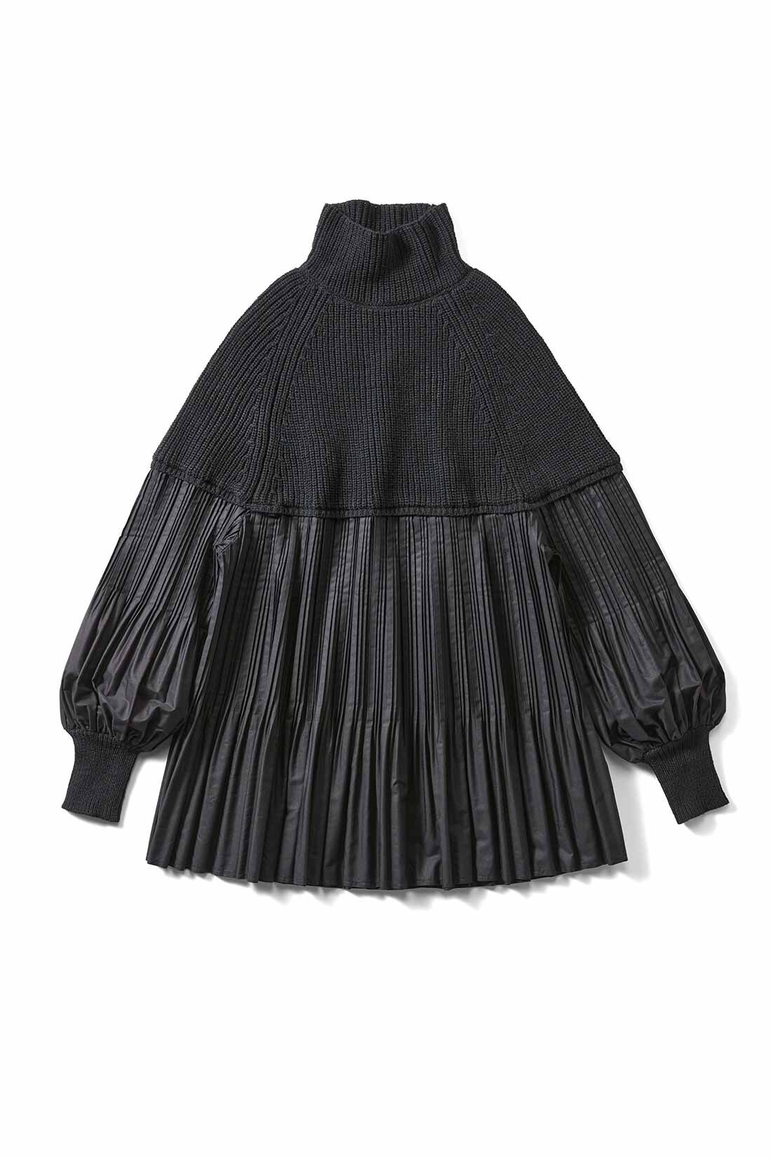 リブ イン コンフォート お出かけにぴったり プリーツドッキングニットブラウス｜Live in comfort[リブ イン  コンフォート]｜フェリシモ【公式通販】