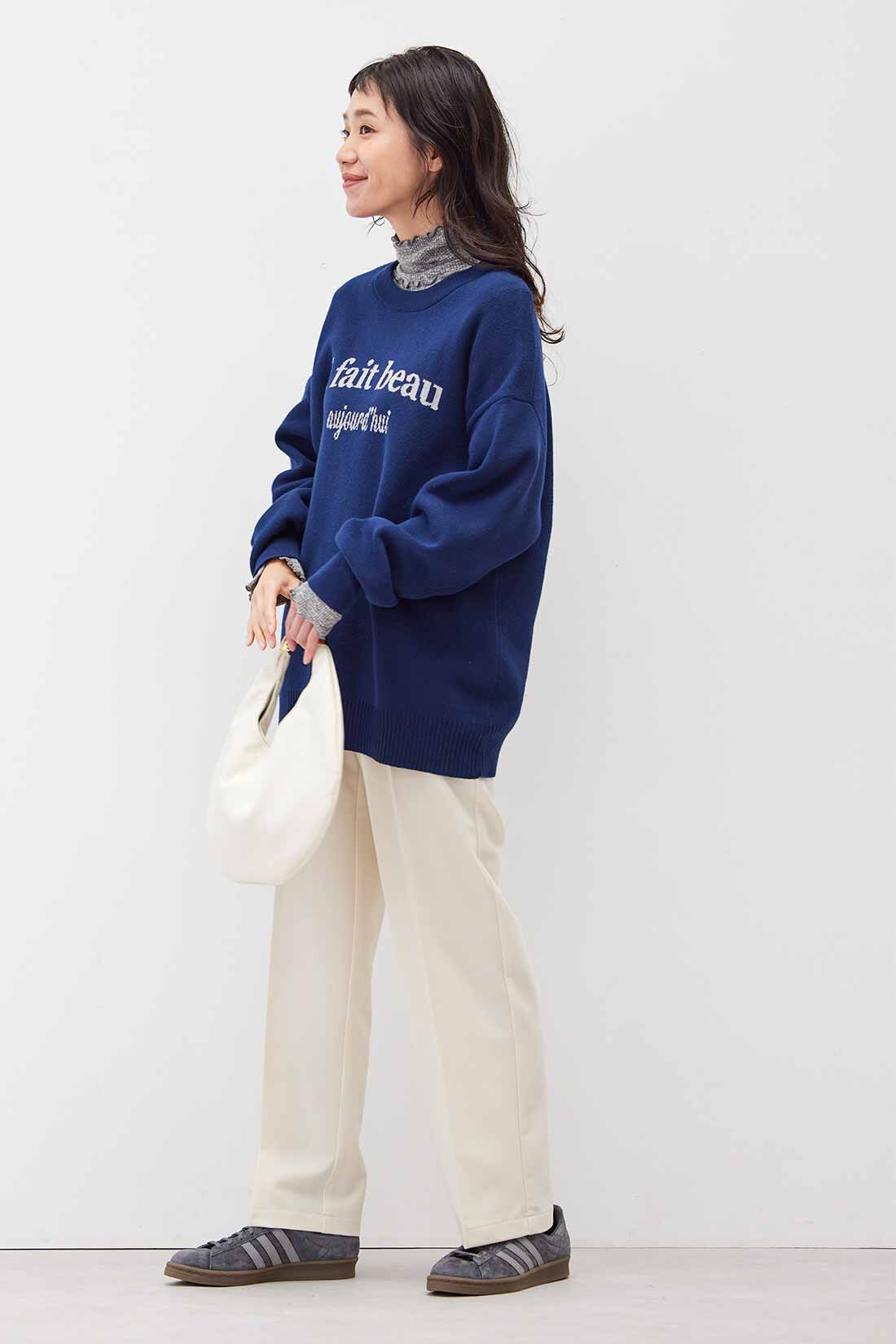 Live in  comfort|リブ イン コンフォート オンでもオフでも週7活躍！ きれいだねパンツ〈ワイドストレート〉〈アイボリー〉