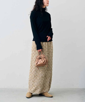 Live in  comfort | ぐいーんと伸びるフリンジスカート〈ＢＥ〉リブイン