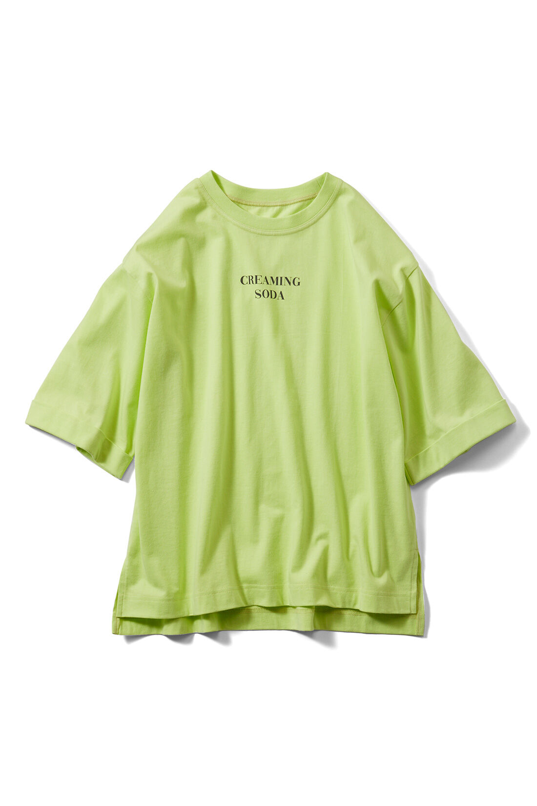 Live in comfort［リブインコンフォート］|リブ イン コンフォート×500色の色えんぴつコラボ トルコオーガニックコットン五分袖Tシャツ|〈ライムイエロー〉CREAMING SODA　プールサイドの人気者クリームソーダの色