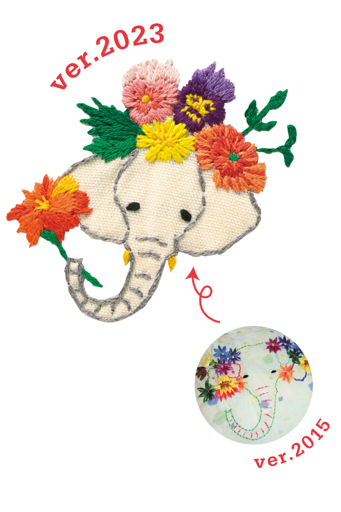Live in  comfort|リブ イン コンフォート　Live love cotton project　お花を紡いで笑顔がつながる　象さん刺しゅうのトートバッグ