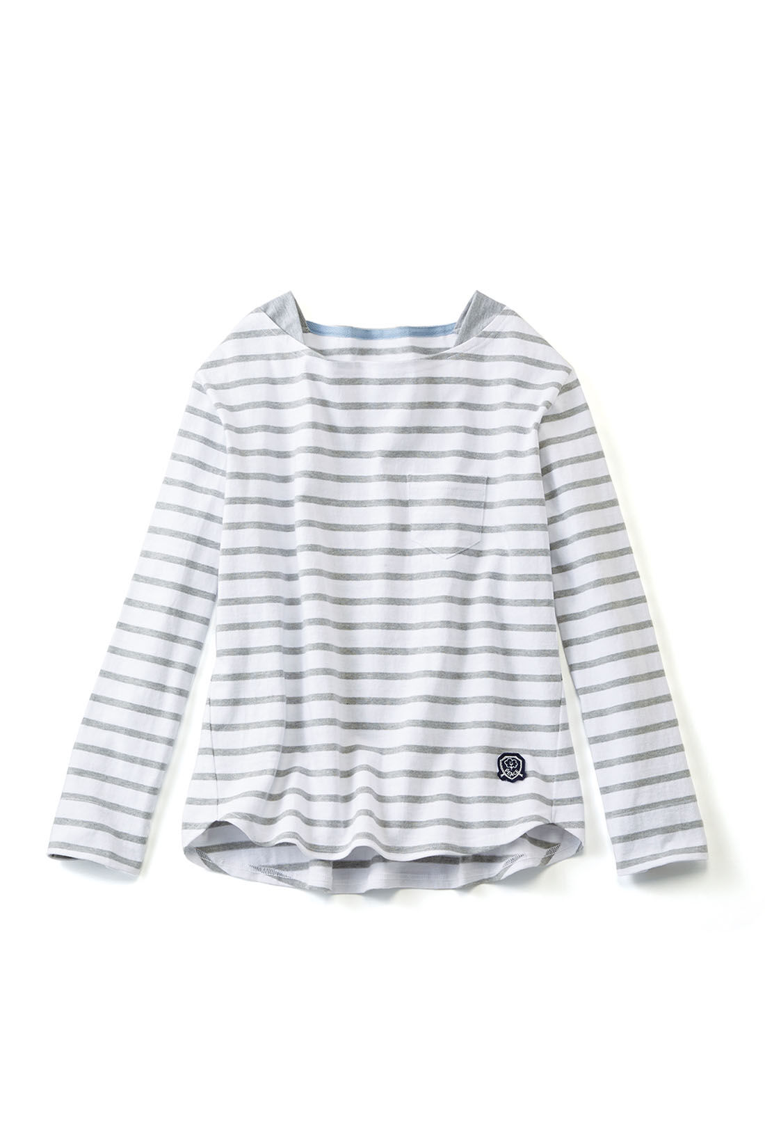 Live in  comfort|PEACE BY PEACE　 コットンプロジェクト リブ イン コンフォート 心地よくからだになじむ オーガニックコットンの定番バスクシャツ〈杢グレー×白ボーダー〉|【杢グレー×白ボーダー】