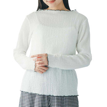 Live in  comfort | コットン混のぽこぽこトップス　リブ