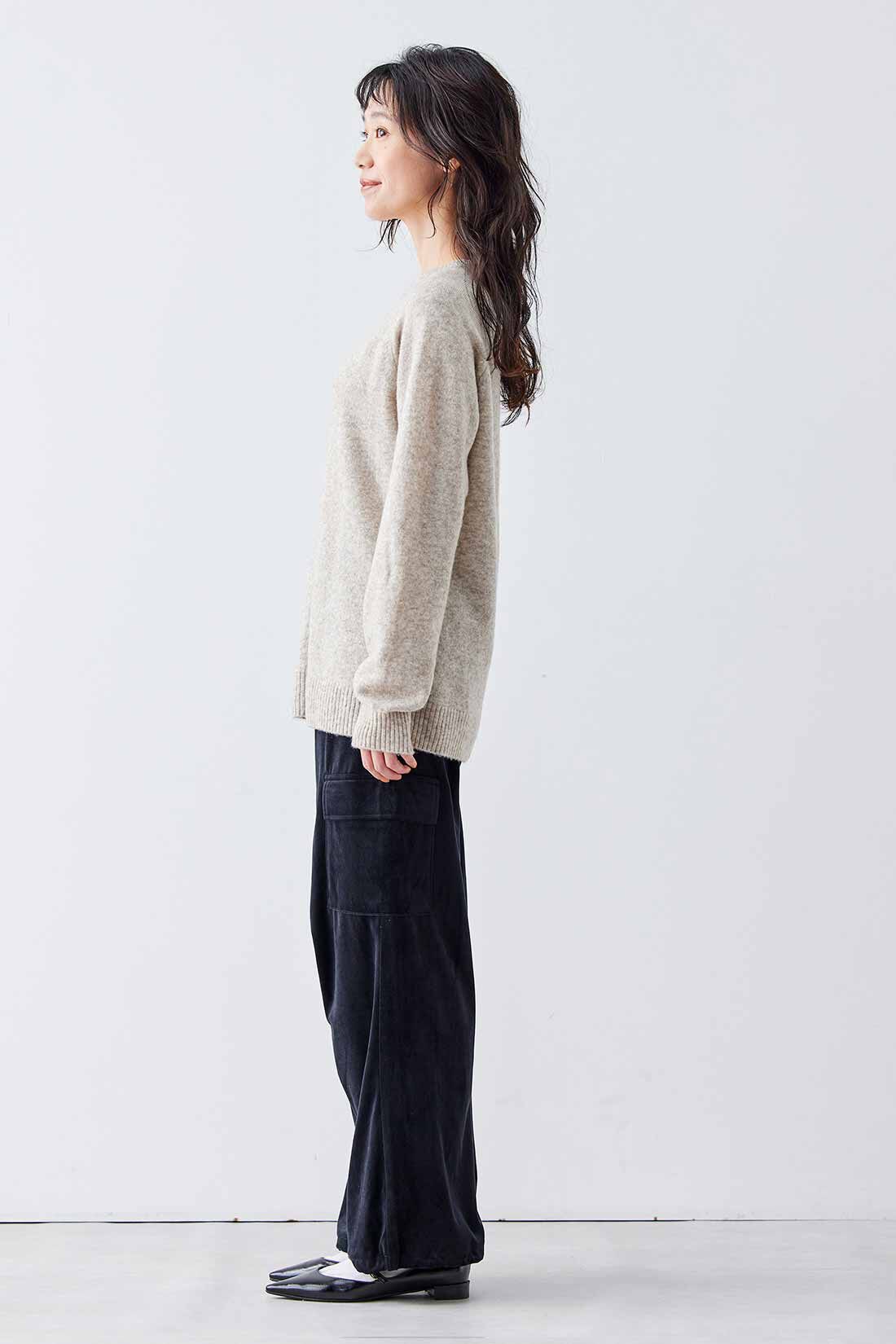 Live in comfort［リブインコンフォート］|リブ イン コンフォート はき心地やわらか 上品艶ベロアのパラシュートパンツ