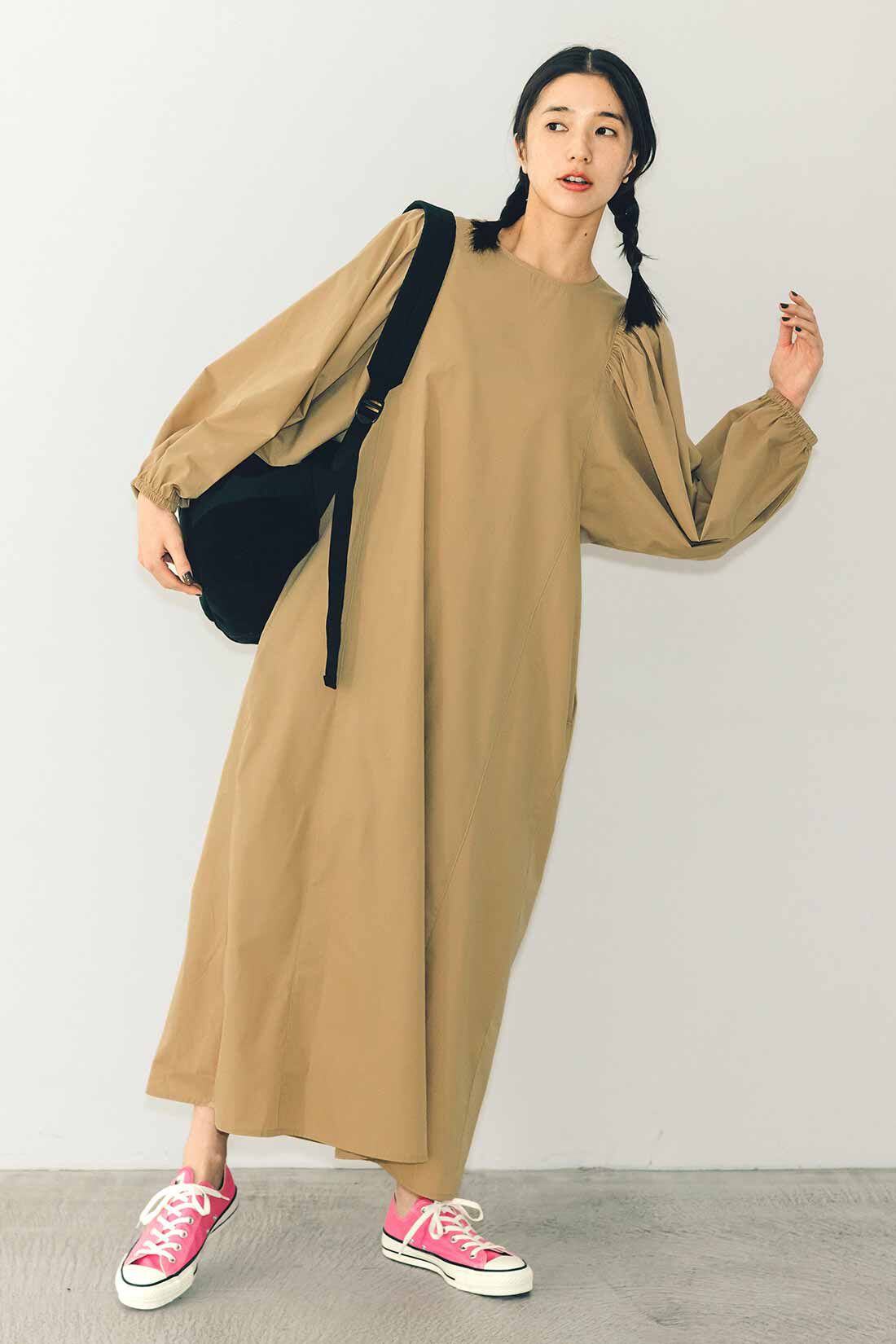 Live in comfort［リブインコンフォート］|リブ イン コンフォート はまじとコラボ 着るだけで華やかな 華奢（きゃしゃ）見えボリュームスリーブワンピース