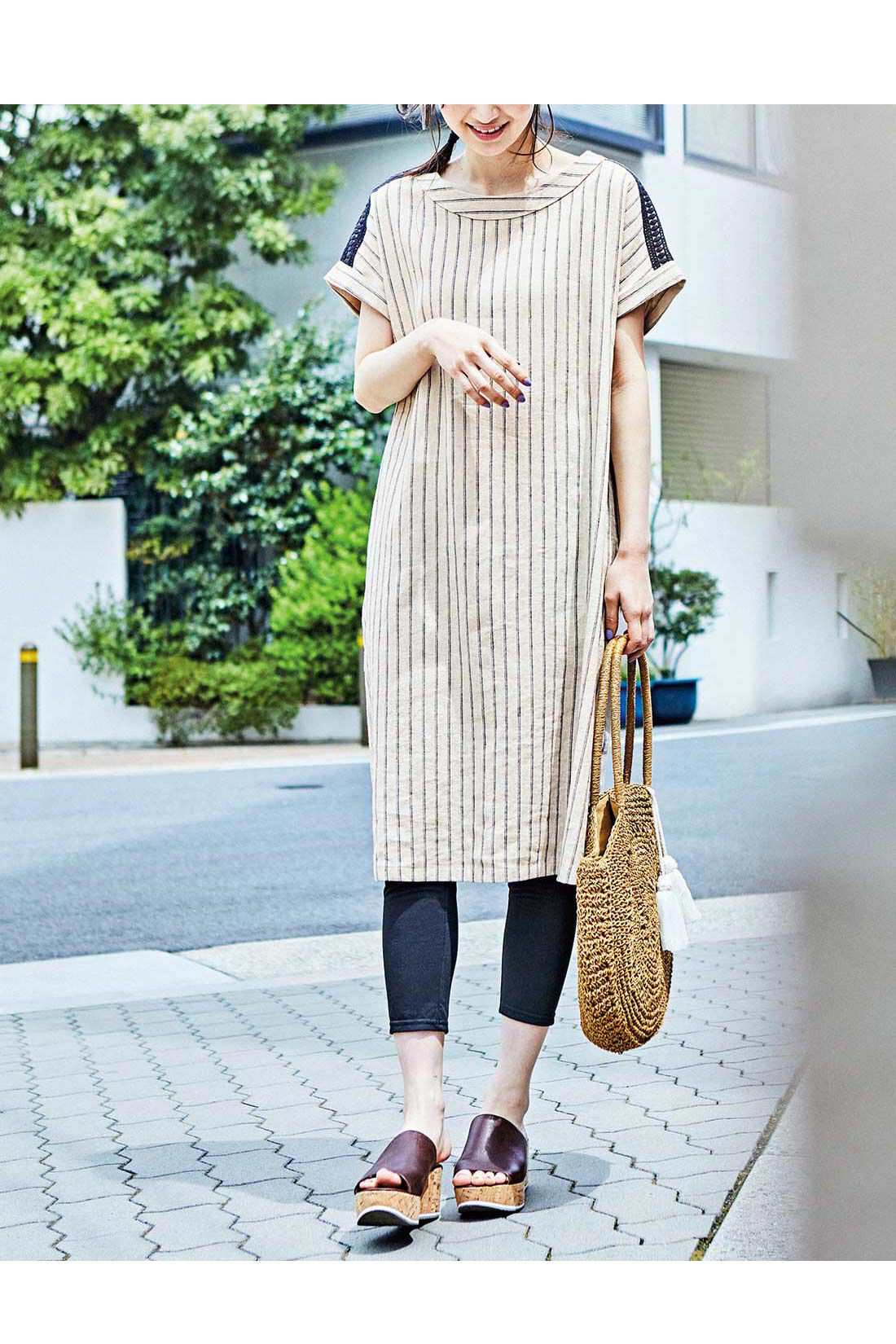 リブ イン コンフォート ムレずに涼やか！ こっそりメッシュのUVカットレギンス  〈ブラック〉の会｜その他ボトムス｜ボトムス｜レディースファッション｜レディースファッション・洋服の通販｜Live in comfort