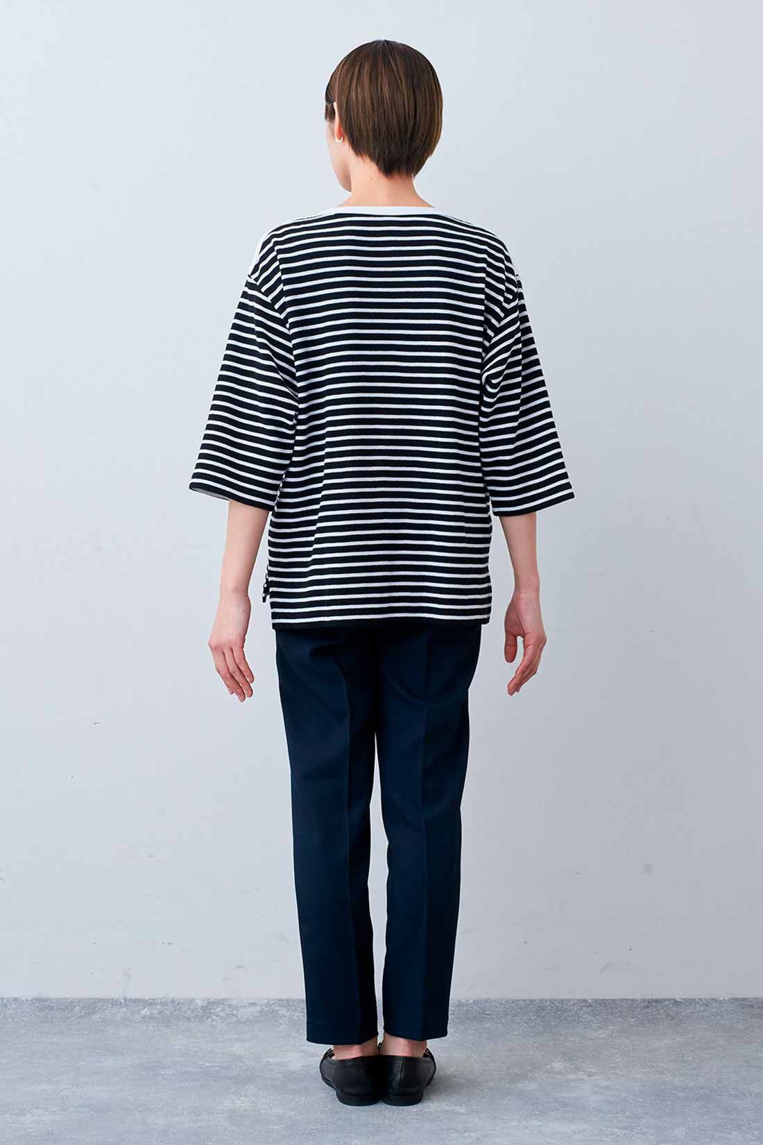 Live in comfort［リブインコンフォート］|リブ イン コンフォート Live love cotton（R）プロジェクト 肌心地やわらかな 大人ボーダーワッフルトップスの会