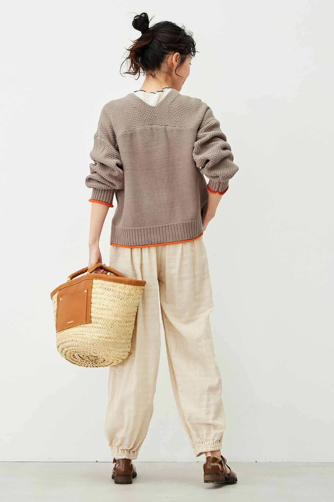 Live in  comfort|リブ イン コンフォート　ちょい足しでオシャレ度アップ！ コットン混のぽこぽこトップス〈ホワイト〉