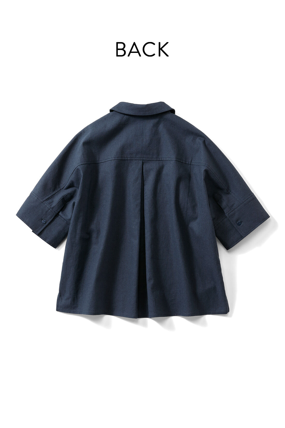 Live in comfort［リブインコンフォート］|リブ イン コンフォート くぼっち★とコラボ 麻混素材のシャツ＆スカートセットアップ〈ダークネイビー〉