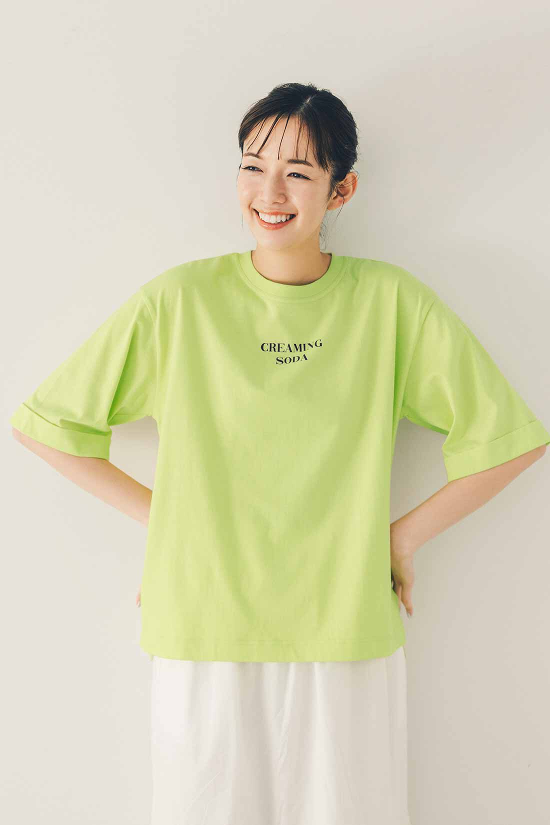 Live in  comfort|リブ イン コンフォート×500色の色えんぴつコラボ トルコオーガニックコットン五分袖Tシャツ【まとめ買いキャンペーン】