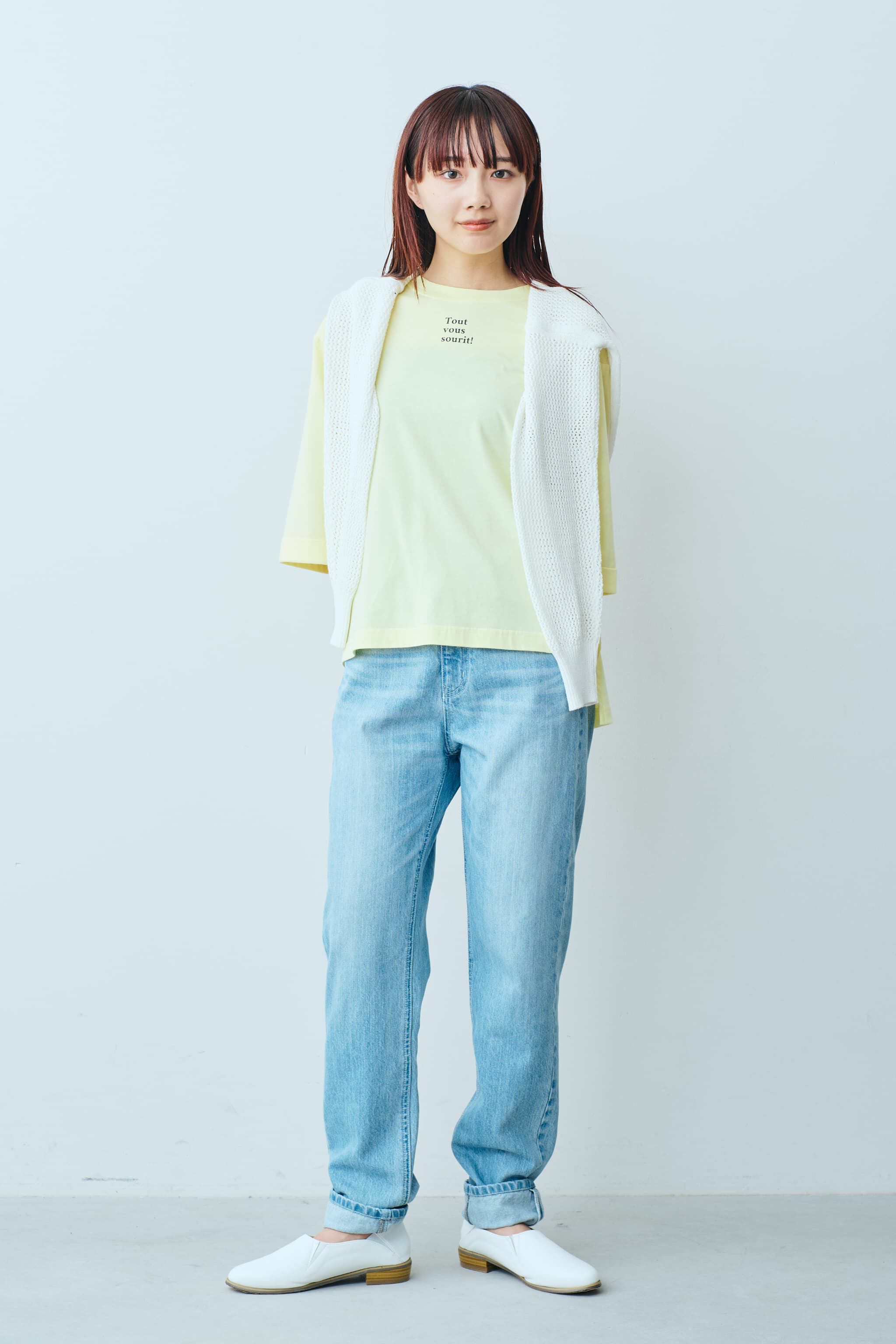 Live in  comfort|リブ イン コンフォート　Ｌｉｖｅ　Ｌｏｖｅ　ＣｏｔｔｏｎⓇプロジェクト　ロングシーズン使える　六分袖オーガニックコットンＴシャツ 〈イエロー〉