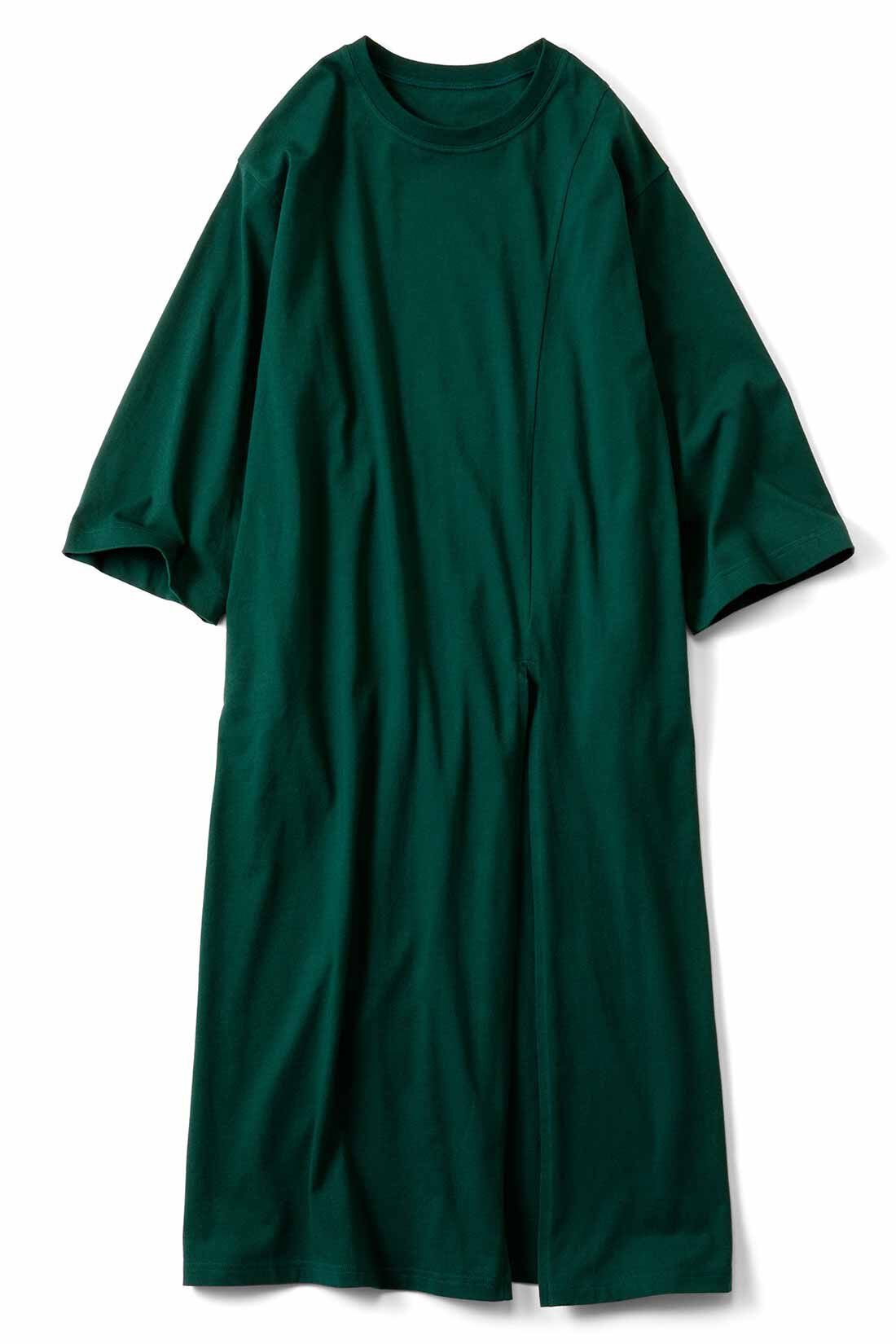 Live in comfort［リブインコンフォート］|リブ イン コンフォート　500色の色えんぴつとコラボ 地中海育ちのトルコオーガニックコットンワンピース〈グリーン〉|EVENING PINETREE　影を落として遠くを見つめる夕暮れの松原色