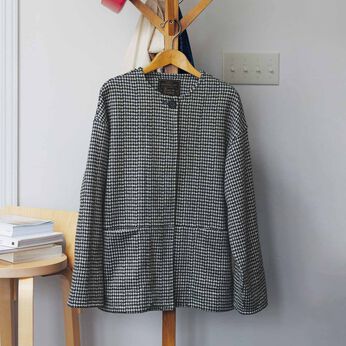 Live in  comfort | 軽くてふわふわな上品カットソー千鳥コート〈ブラック〉