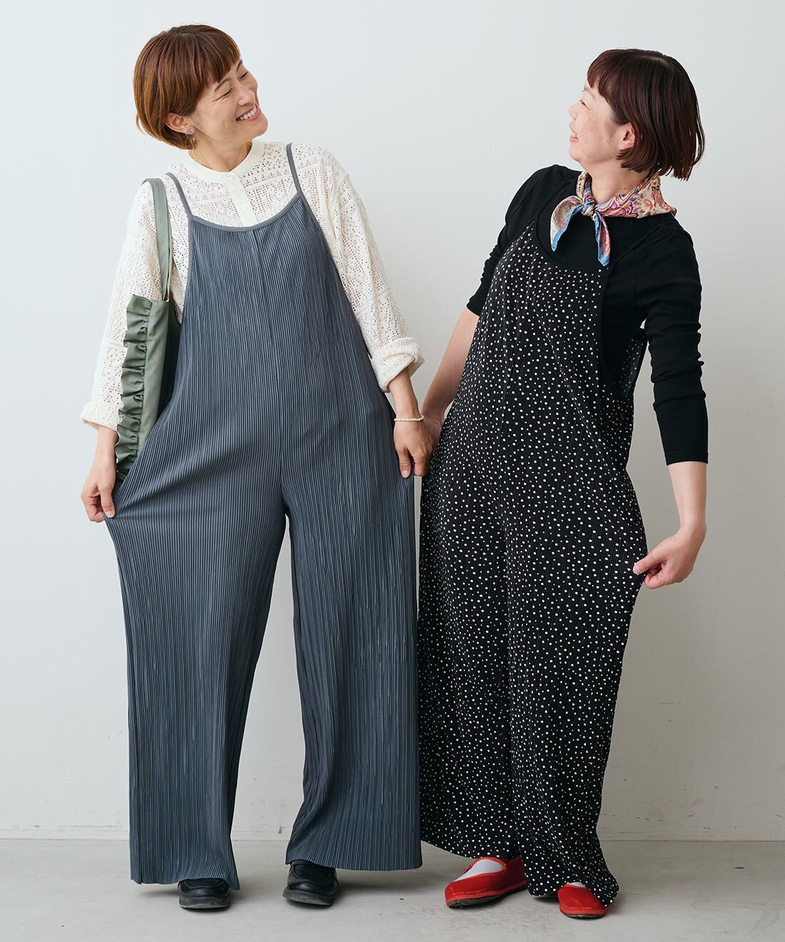 Live in  comfort|リブ イン コンフォート 驚くほどの伸びやかさでとってもらくちんなプリーツ素材のオールインワン