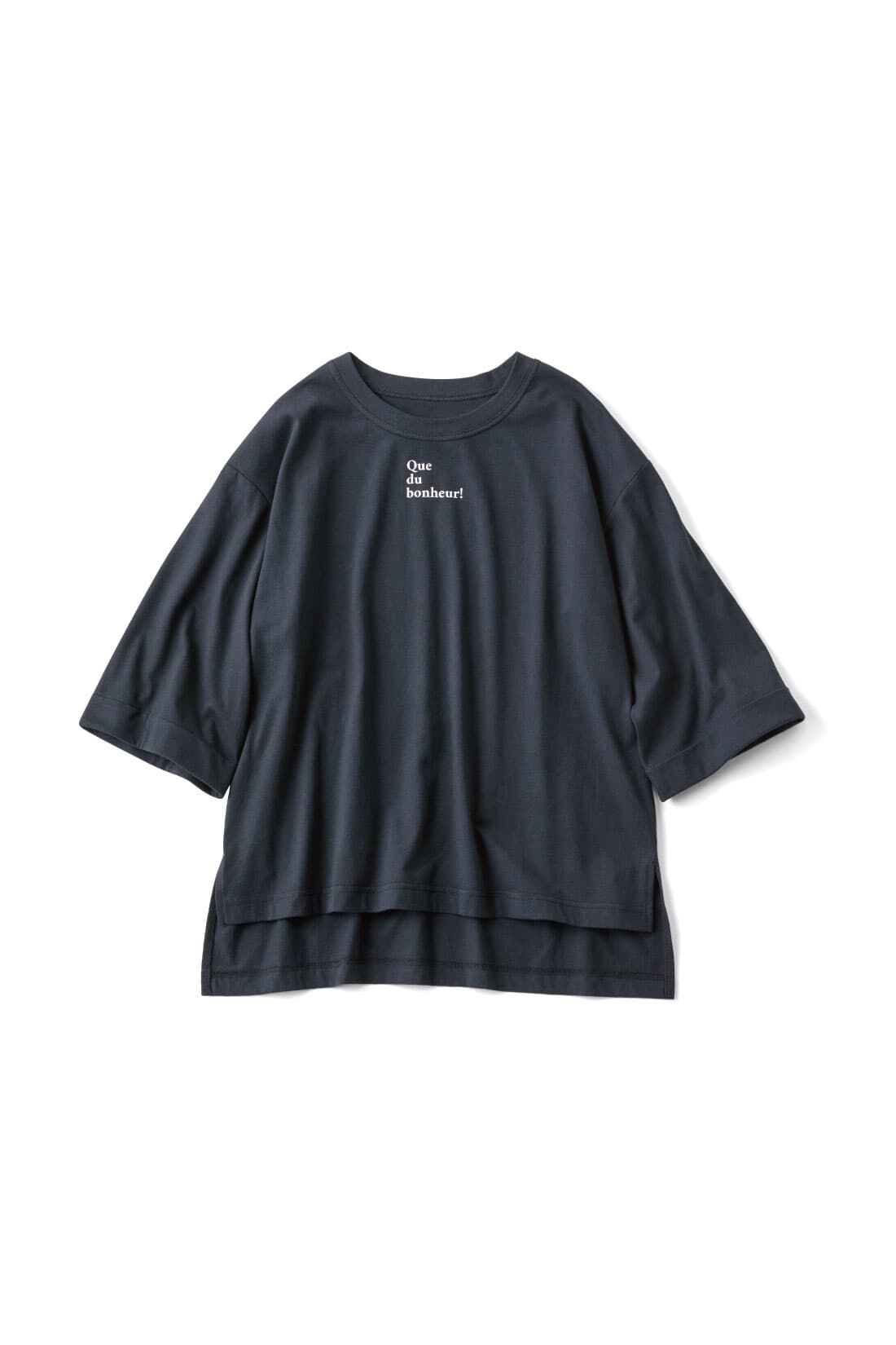 Live in comfort［リブインコンフォート］|リブ イン コンフォート　Ｌｉｖｅ　Ｌｏｖｅ　ＣｏｔｔｏｎⓇプロジェクト　ロングシーズン使える　六分袖オーガニックコットンＴシャツ 〈イエロー〉|ブラック