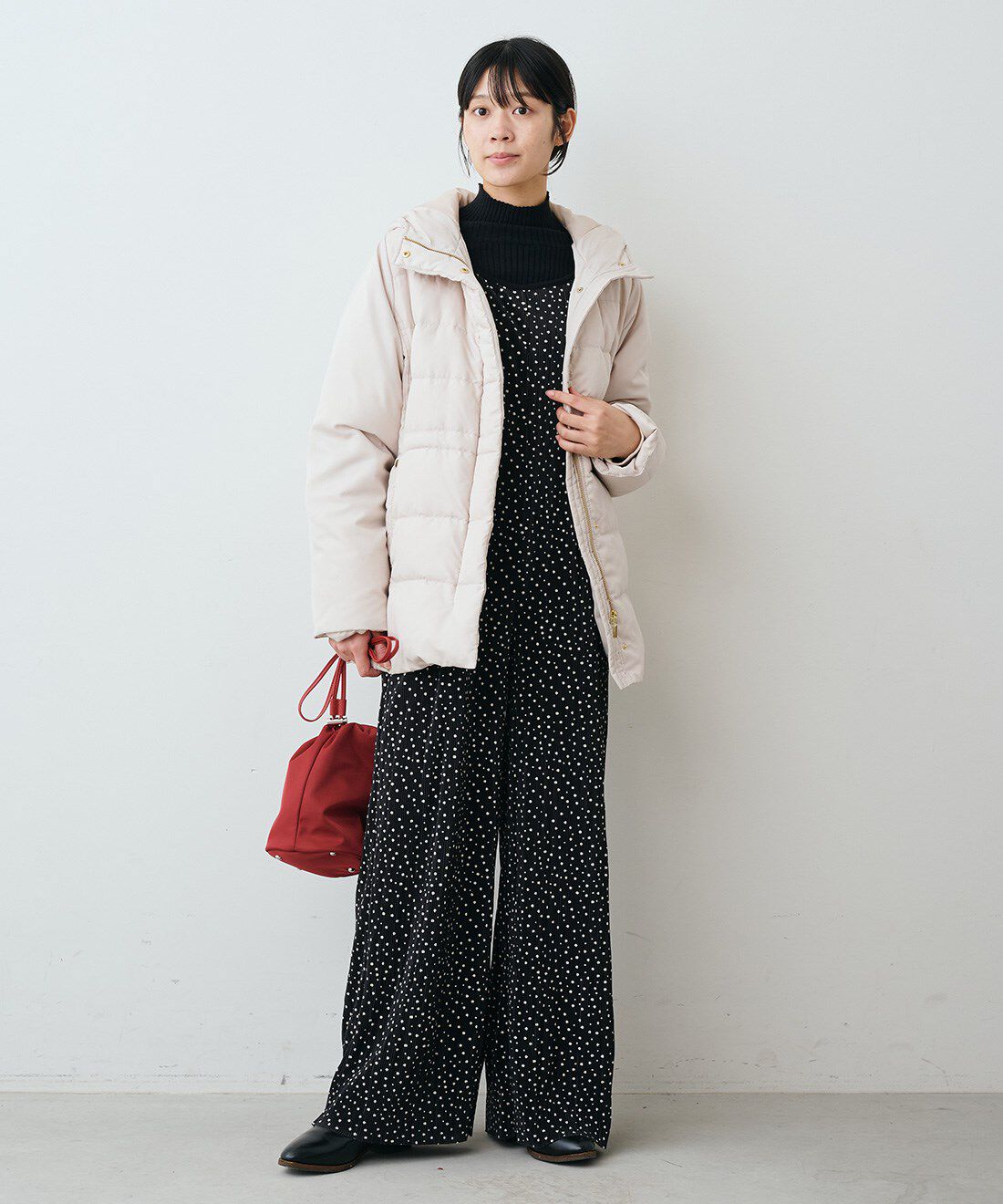 Live in  comfort|リブ イン コンフォート 驚くほどの伸びやかさでとってもらくちんなプリーツ素材のオールインワン