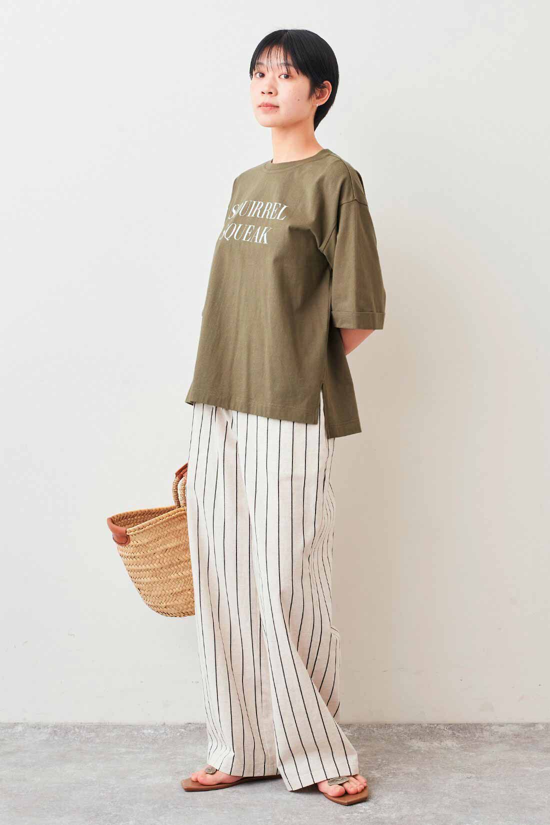 Live in  comfort|リブ イン コンフォート×500色の色えんぴつコラボ トルコオーガニックコットン五分袖Tシャツ【まとめ買いキャンペーン】