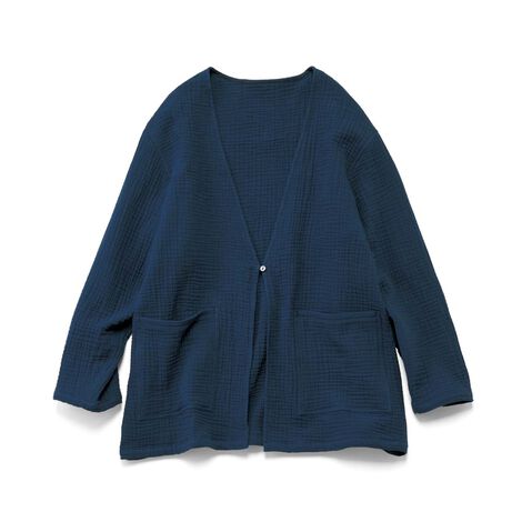 Live in  comfort | コットン トリプルガーゼ ローブコート〈ネイビー〉