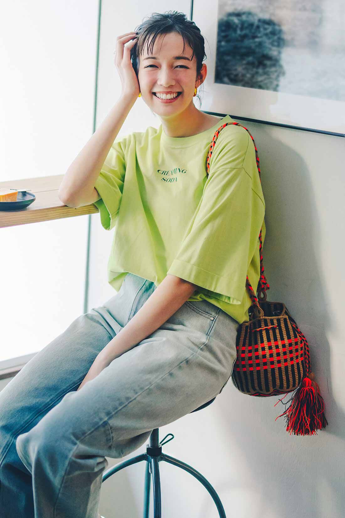 Live in  comfort|リブ イン コンフォート×500色の色えんぴつコラボ トルコオーガニックコットン五分袖Tシャツ【まとめ買いキャンペーン】