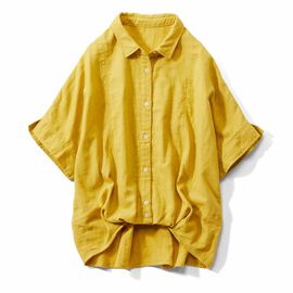Live in  comfort | ふんわり ダブルガーゼ ナチュラル シャツ マスタード 黄色