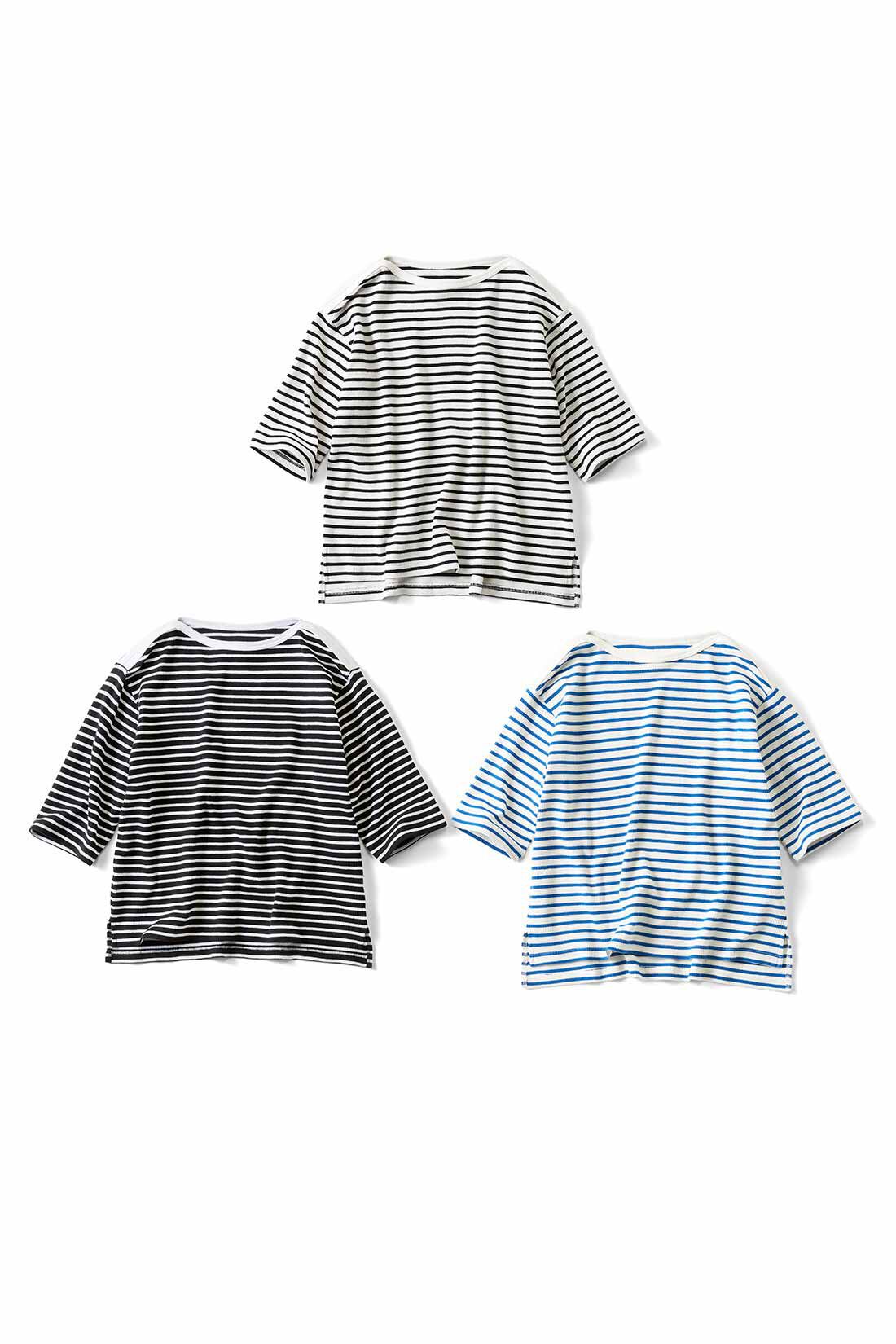 Live in comfort［リブインコンフォート］|リブ イン コンフォート Live love cotton（R）プロジェクト 肌心地やわらかな 大人ボーダーワッフルトップスの会