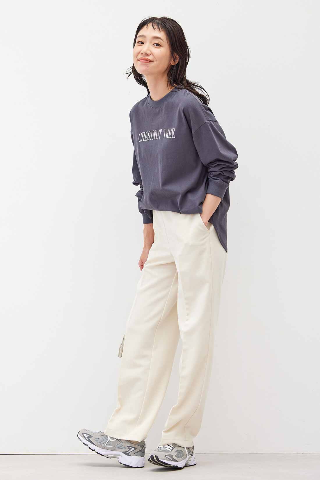 Live in  comfort|リブ イン コンフォート オンでもオフでも週7活躍！ きれいだねパンツ〈ワイドストレート〉〈アイボリー〉