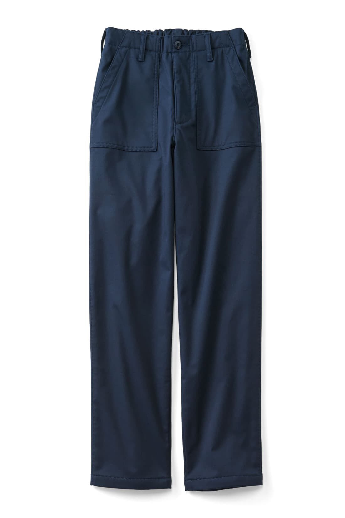 Live in comfort［リブインコンフォート］|リブ イン コンフォート スッキリ見えして裏側ぬくぬく！ 品のいい裏ベロアベイカーパンツ|ネイビー