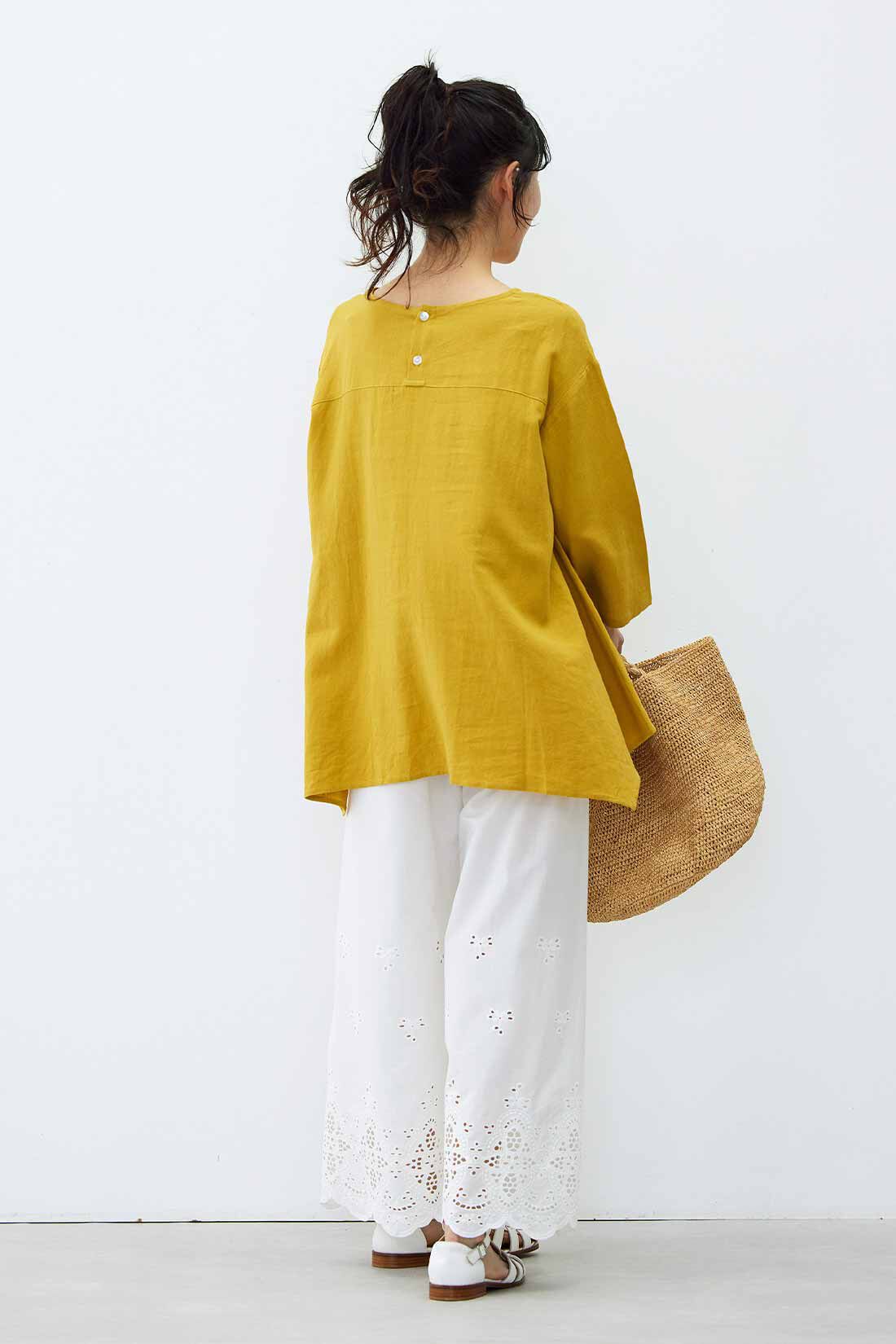 Live in  comfort|リブ イン コンフォート　はまじとコラボ 足もとが華やぐ 豪華なレースガウチョパンツ〈ホワイト〉