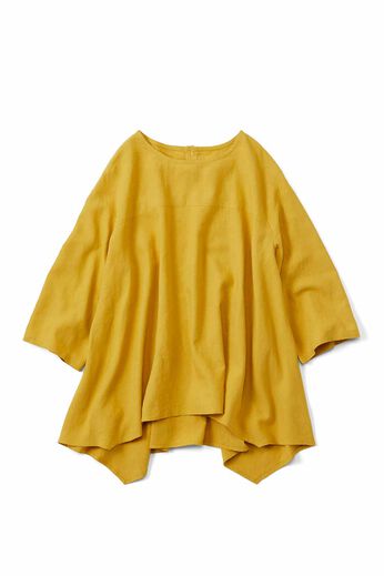 Live in comfort［リブインコンフォート］ | はまじ ヘムライン 麻 混 トップス マスタード 黄色