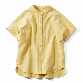 Live in  comfort | オーガニックコットン100％ダブルガーゼ素材の半袖シャツ〈イエロー〉