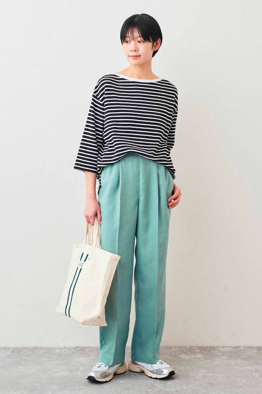 Live in  comfort|リブ イン コンフォート Live love cotton（R）プロジェクト 肌心地やわらかな 大人ボーダーワッフルトップスの会