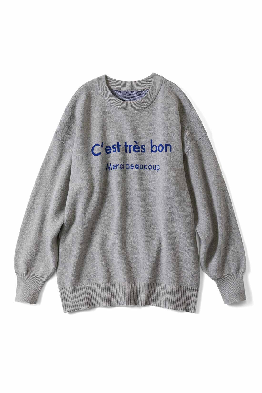 Live in comfort［リブインコンフォート］|リブ イン コンフォート ほどよくきれいめで毎日活躍！ コットン100％のジャカードロゴニットトップスの会|グレー