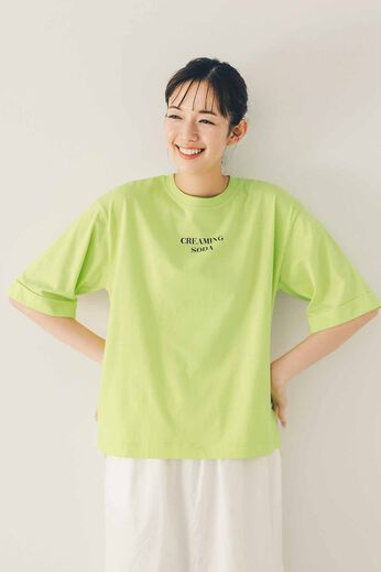Live in comfort［リブインコンフォート］ | ５００色の色えんぴつ トルコオーガニックコットン 五分袖 Ｔシャツ ライム イエロー