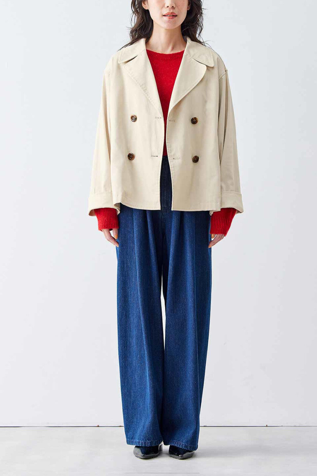 Live in  comfort|リブ イン コンフォート　シンプルライフ研究家 マキさんとつくった 着分けない 裏フリースジャケットコート〈アイボリー〉