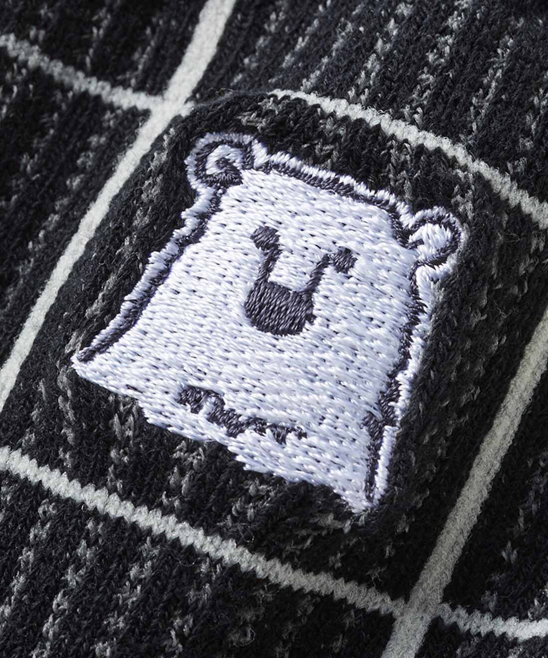 Live in  comfort|旭山動物園・ボルネオの森応援商品 リブ イン コンフォート 全部そろえたくなる ホッキョクグマソックスの会|ホッキョクグマのお顔は靴下によって編み地がさまざま。：刺しゅう