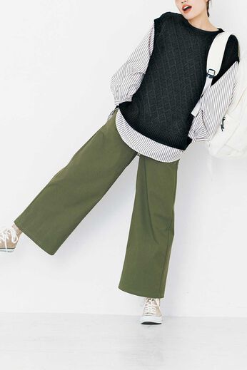 Live in  comfort | ＳＴシャツドッキングニットチュニ〈ＢＫ〉リブイン
