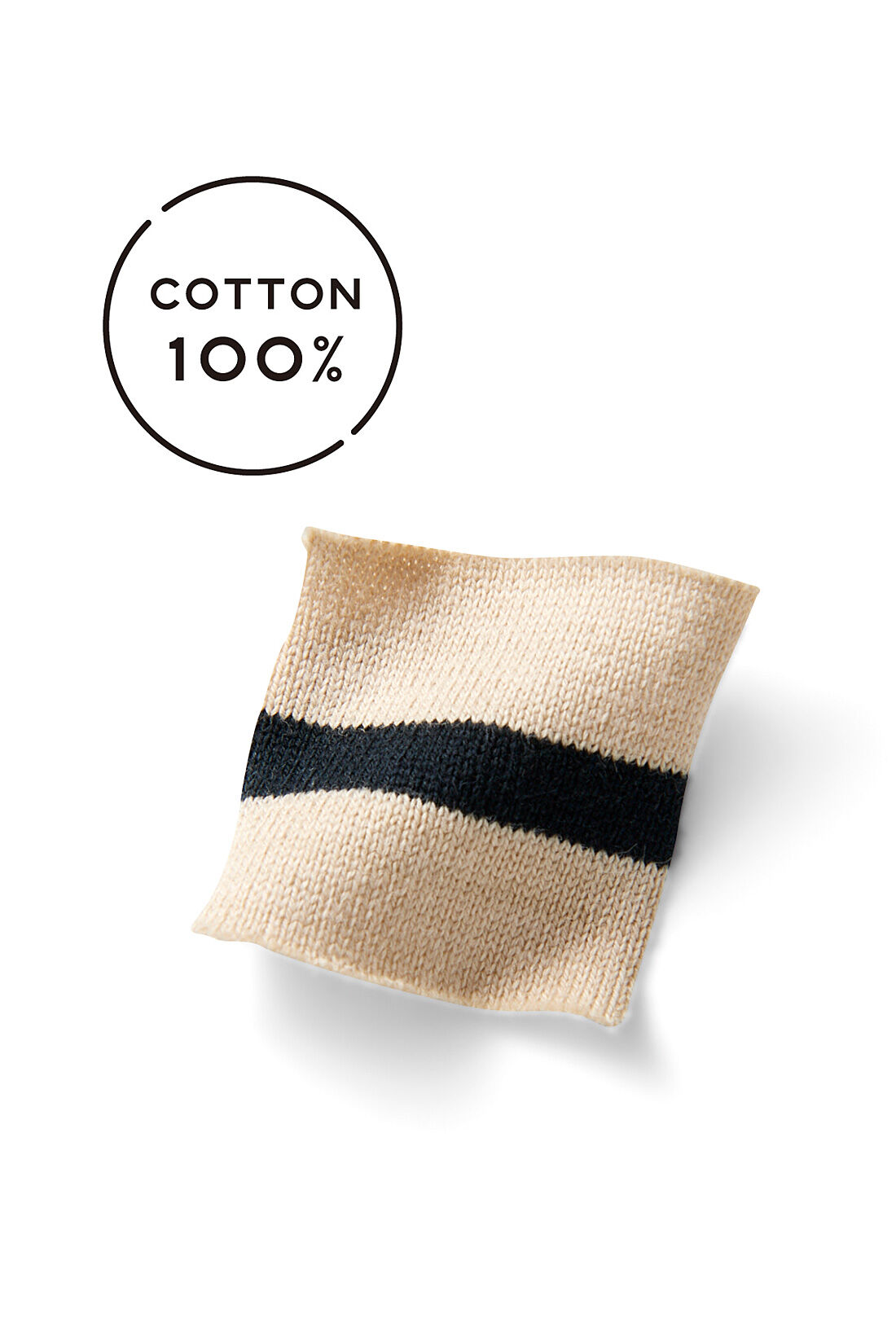 Live in  comfort|Live love cotton（R）プロジェクト　リブ イン コンフォート　インドの刺しゅうガールズとつくった　つながるフラワー　オーガニックコットンボーダートップス〈ベージュ×ブラック〉|オーガニックコットン100%の天じくボーダー素材。 薄すぎず厚すぎずほどよい厚みです。