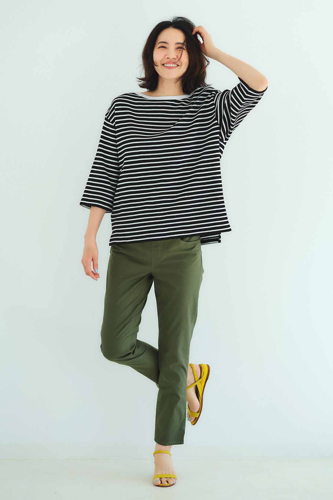 Live in comfort［リブインコンフォート］|リブ イン コンフォート Live love cotton（R）プロジェクト 肌心地やわらかな 大人ボーダーワッフルトップスの会