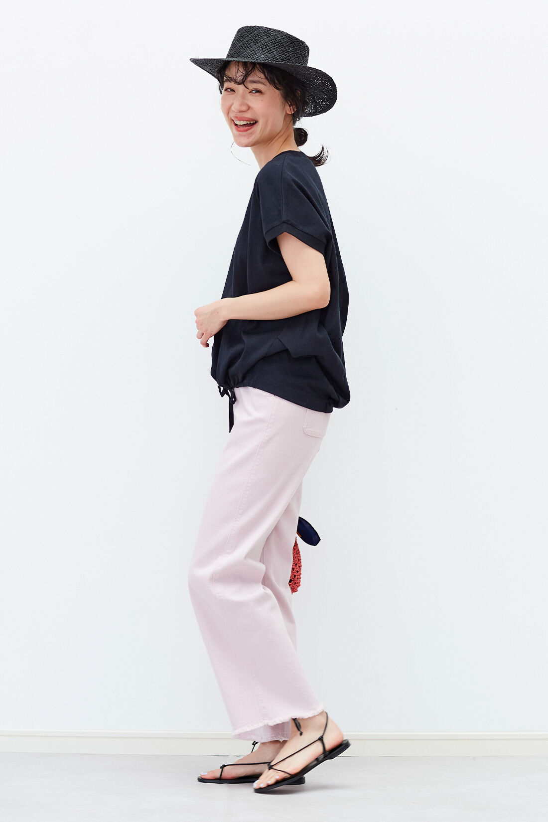 Live in comfort［リブインコンフォート］|リブ イン コンフォート　はき心地もカラーもやわらかな もちもちフリンジパンツ〈さくら〉