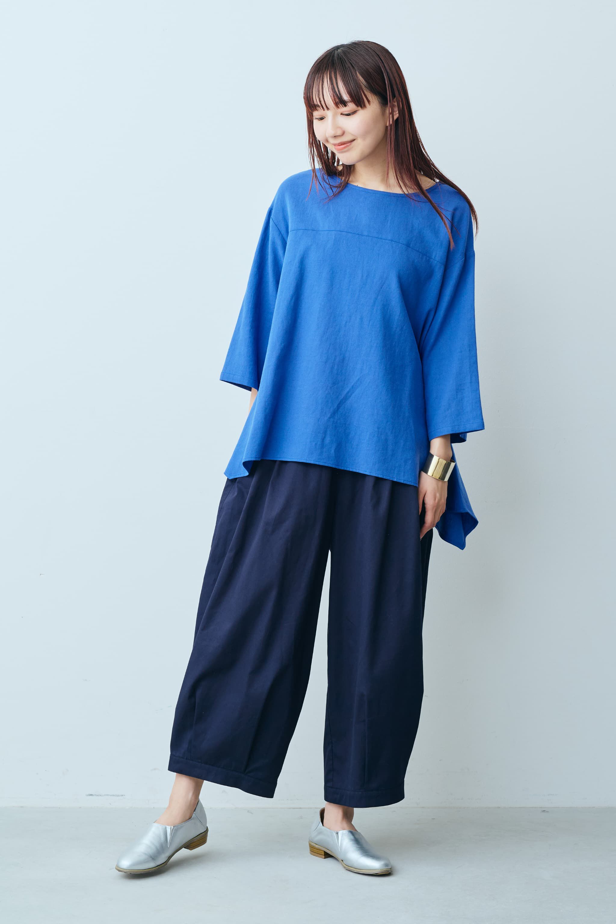 Live in comfort［リブインコンフォート］|リブ イン コンフォート　Ｌｉｖｅ　Ｌｏｖｅ　ＣｏｔｔｏｎⓇプロジェクト　シルエットチェンジでコーデ自在な　ぷっかりコットンパンツ〈ネイビー〉