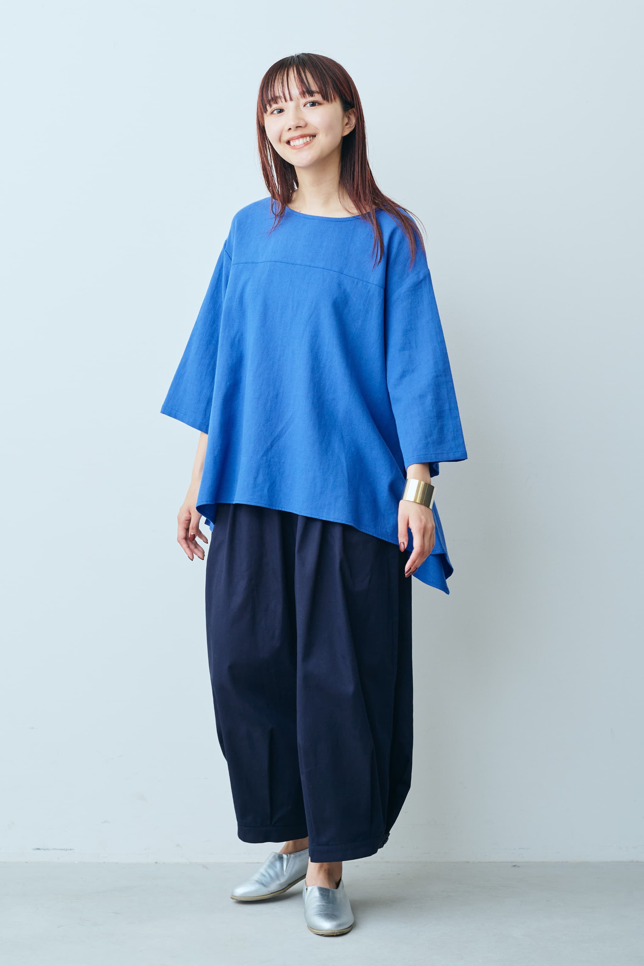 Live in comfort［リブインコンフォート］|リブ イン コンフォート　Ｌｉｖｅ　Ｌｏｖｅ　ＣｏｔｔｏｎⓇプロジェクト　シルエットチェンジでコーデ自在な　ぷっかりコットンパンツ〈ネイビー〉