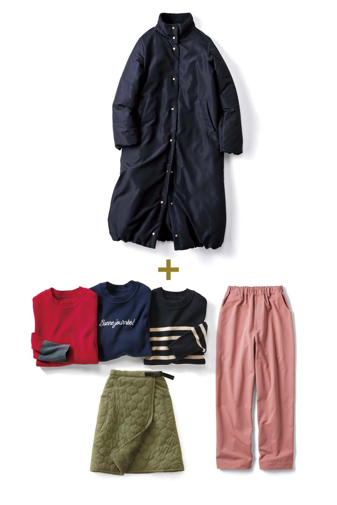 Live in  comfort|リブ イン コンフォート　冬の定番コート＆ファッション おたのしみ福袋|※写真はお届けの一例です。お届けする商品はフェリシモにおまかせください。