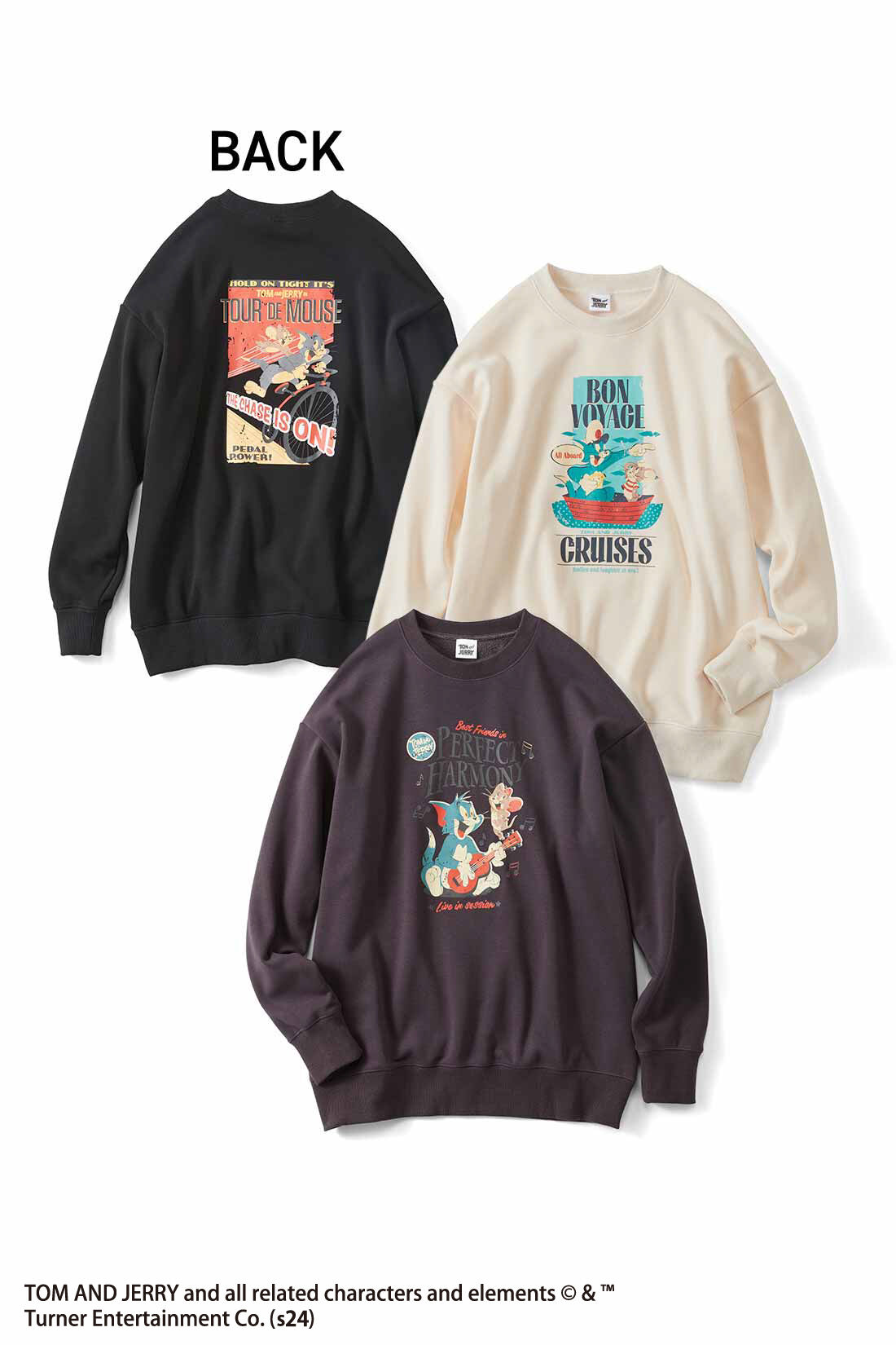 Live in  comfort|リブ イン コンフォート TOM and JERRY ヴィンテージ風プリントの裏シャギースウェットトップスの会