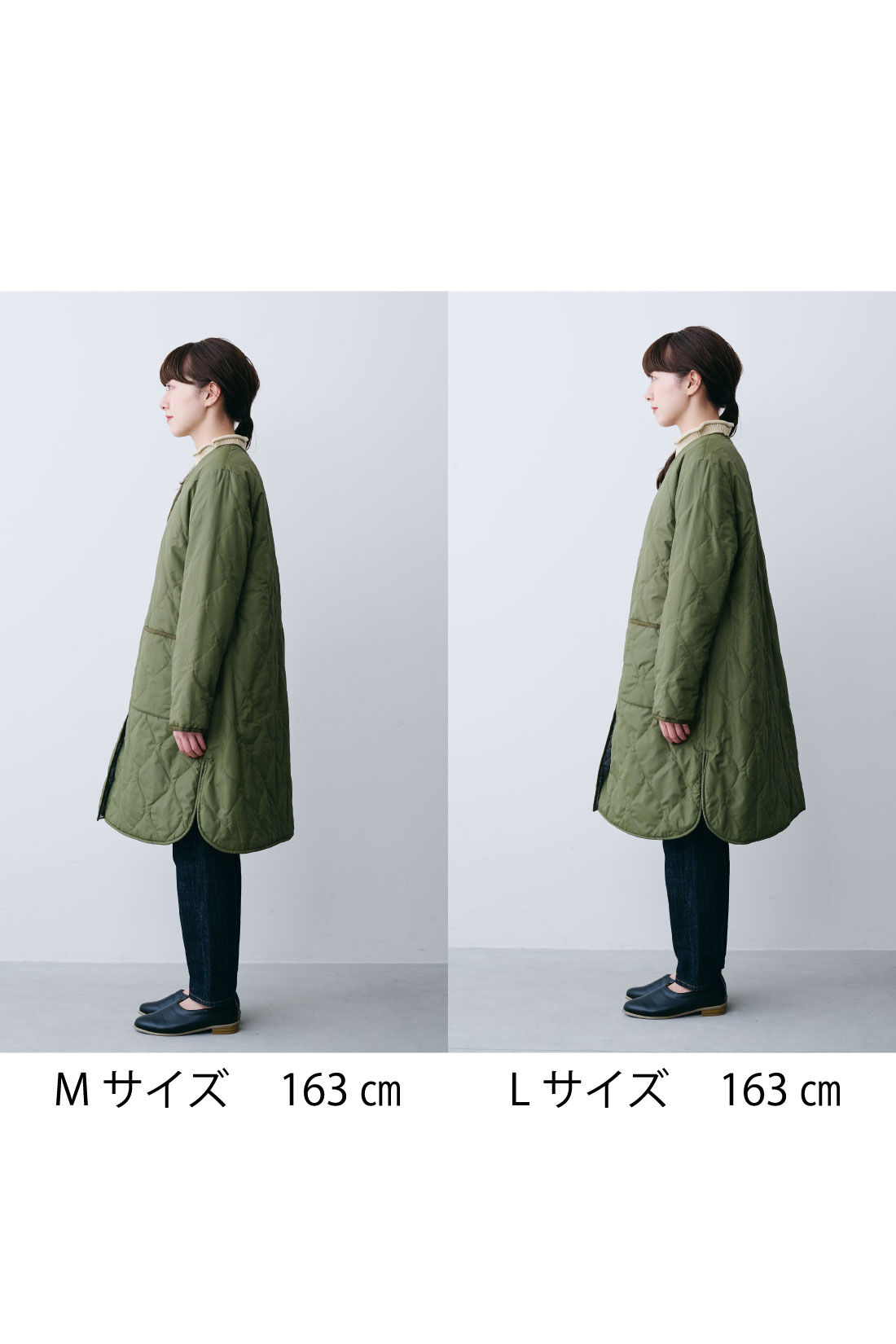 Live in  comfort|リブ イン コンフォート　はまじとコラボ ちょうどいい軽やかさのリバーシブルキルティングコート〈カーキ×グレンチェック〉