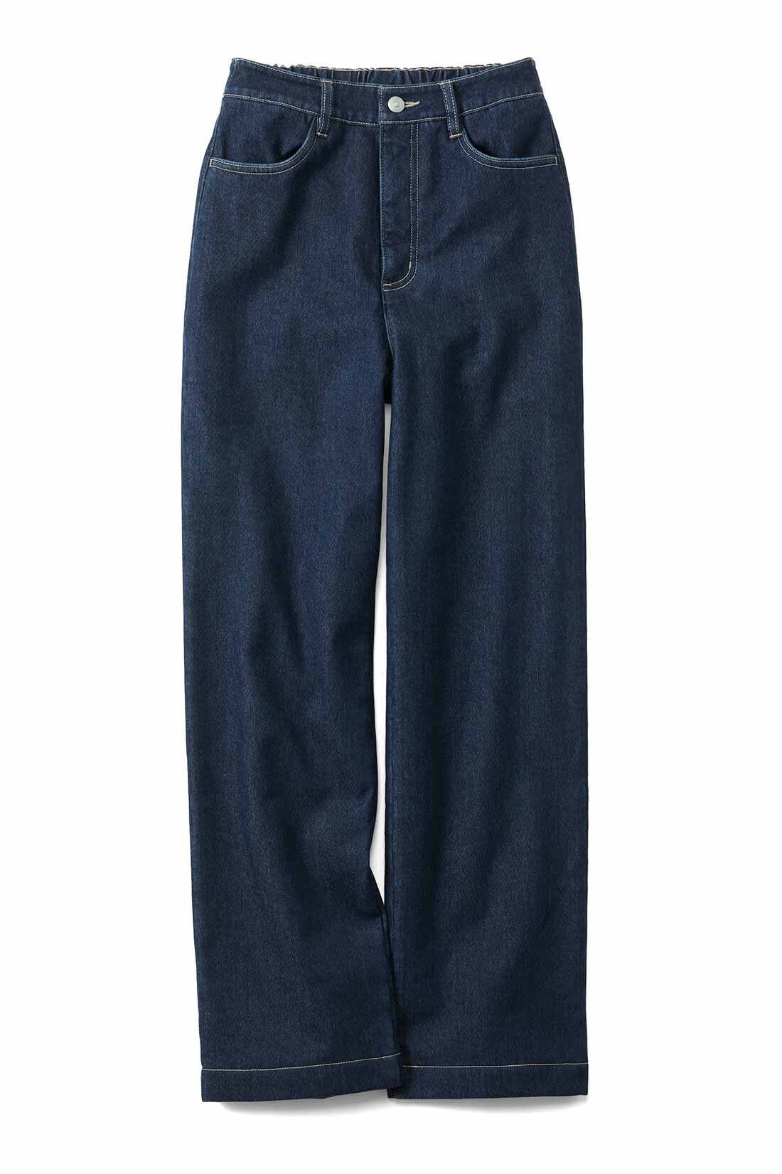 Live in comfort［リブインコンフォート］|リブ イン コンフォート ぬくぬくでしあわせ ゆったりはける裏ボアワイドパンツ|〈デニム〉