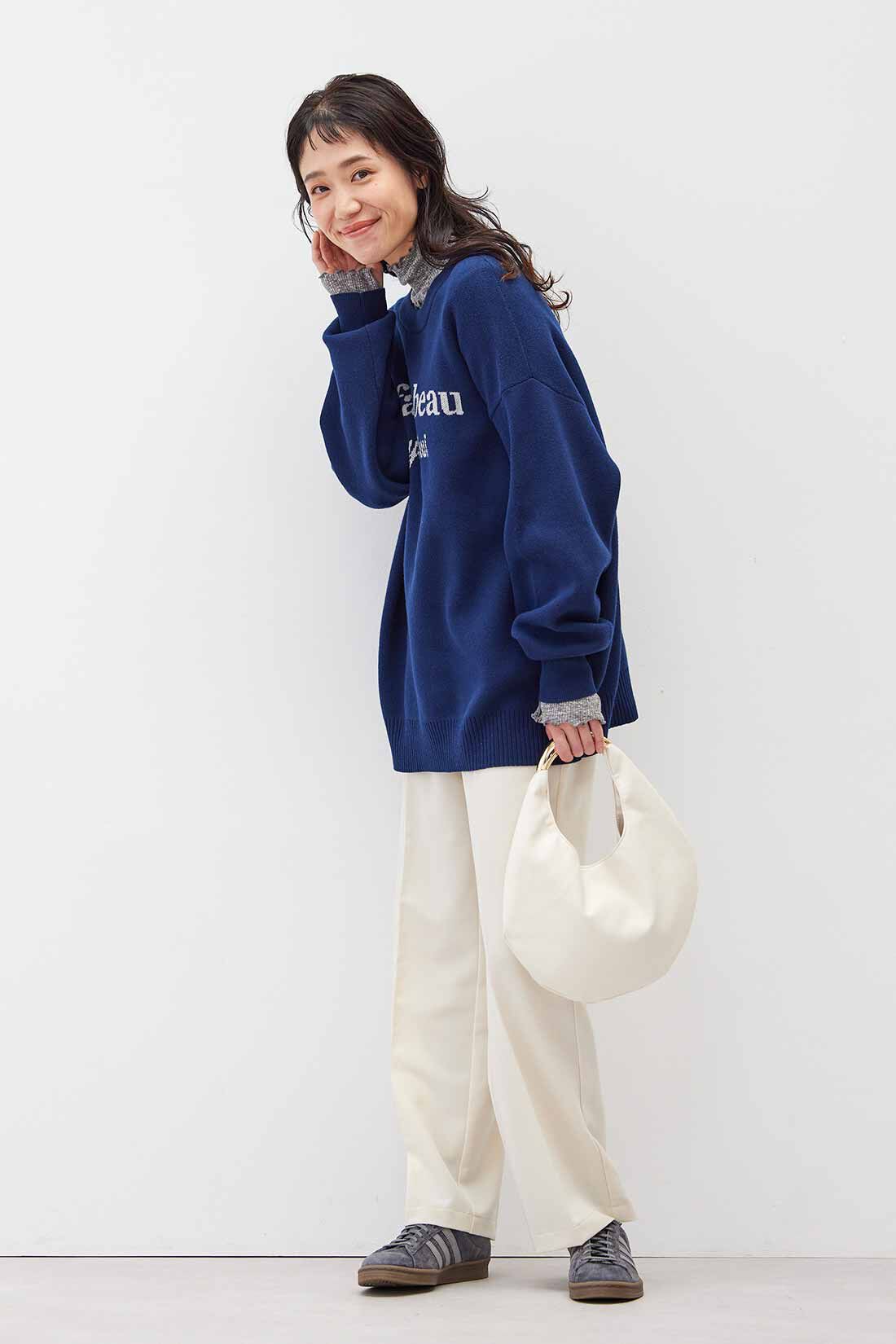 Live in  comfort|リブ イン コンフォート オンでもオフでも週7活躍！ きれいだねパンツ〈ワイドストレート〉〈アイボリー〉