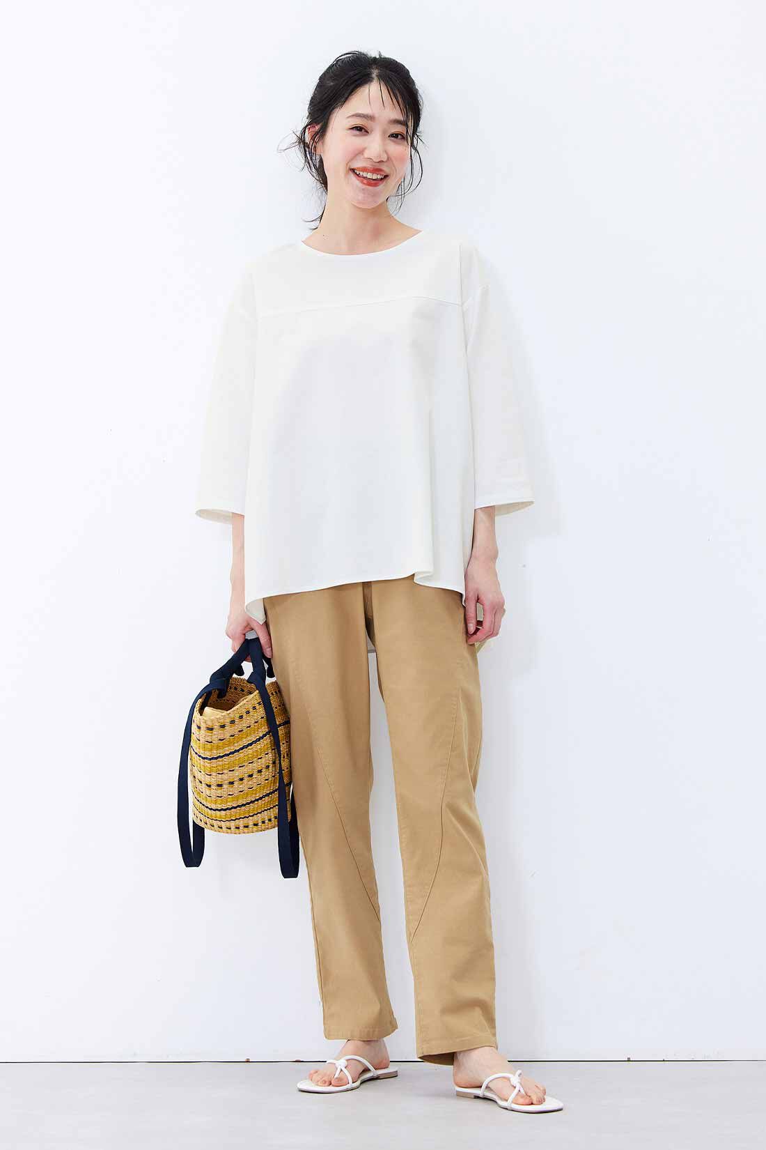 Live in  comfort|リブ イン コンフォート はまじとコラボ 揺れるヘムラインを楽しむ麻混トップス【まとめ買いキャンペーン】
