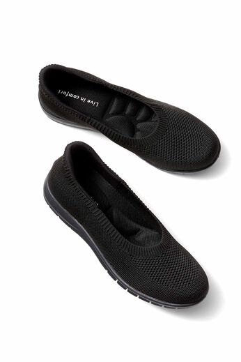 Live in comfort［リブインコンフォート］ | ニットスニーカーパンプス〈ＢＫ〉リブイン